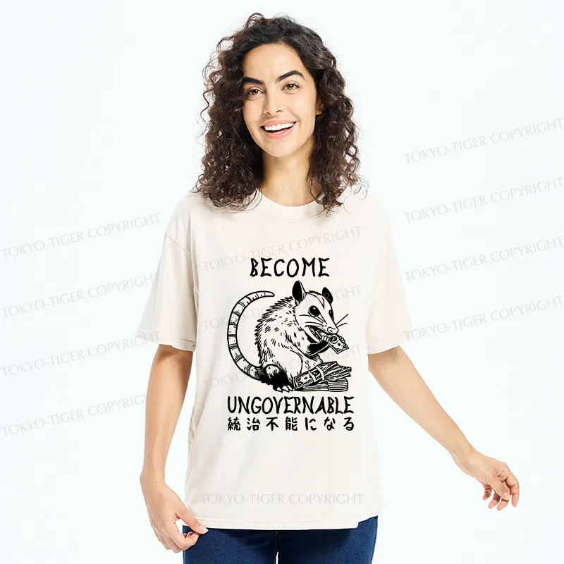 Tokyo-Tiger Ungovernable Opossum Washed T-Shirt