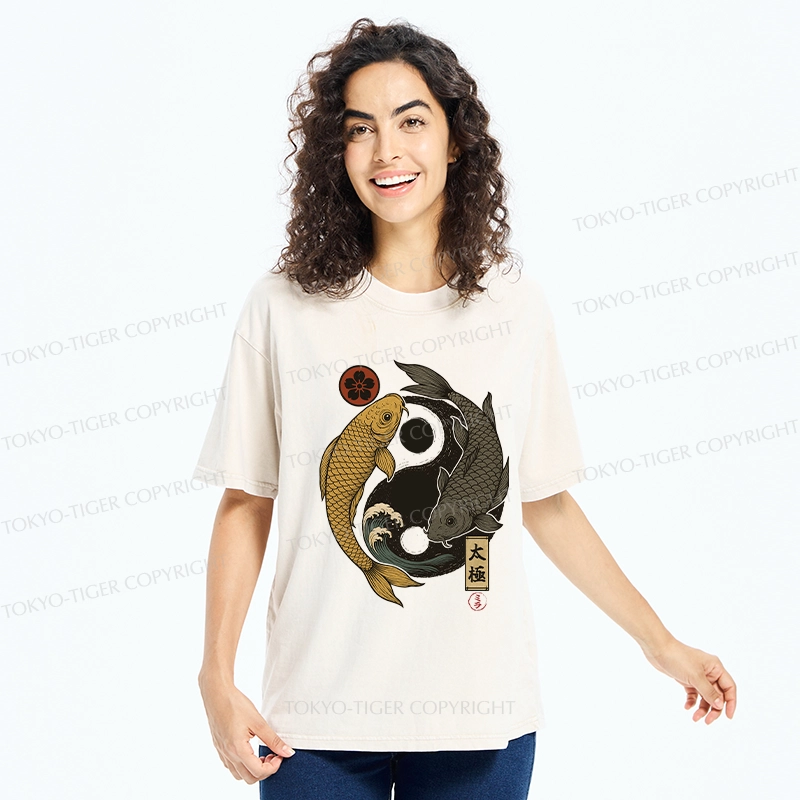 Tokyo-Tiger Yin Yang Koi Washed T-Shirt