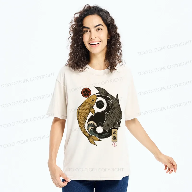 Tokyo-Tiger Yin Yang Koi Washed T-Shirt