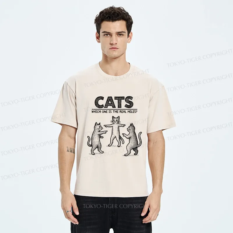 Tokyo-Tiger Which One Is The Real Miles? Washed T-Shirt