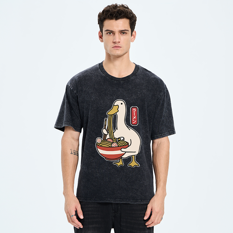 Tokyo-Tiger Ramen Lover Goose Washed T-Shirt