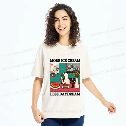 Tokyo-Tiger More Ice Cream Less Daydream Washed T-Shirt