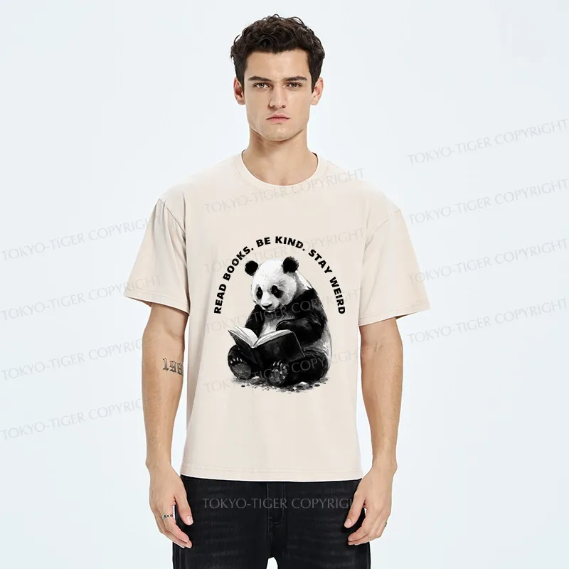 Tokyo-Tiger Read Books Be Kind Stay Weird Washed T-Shirt