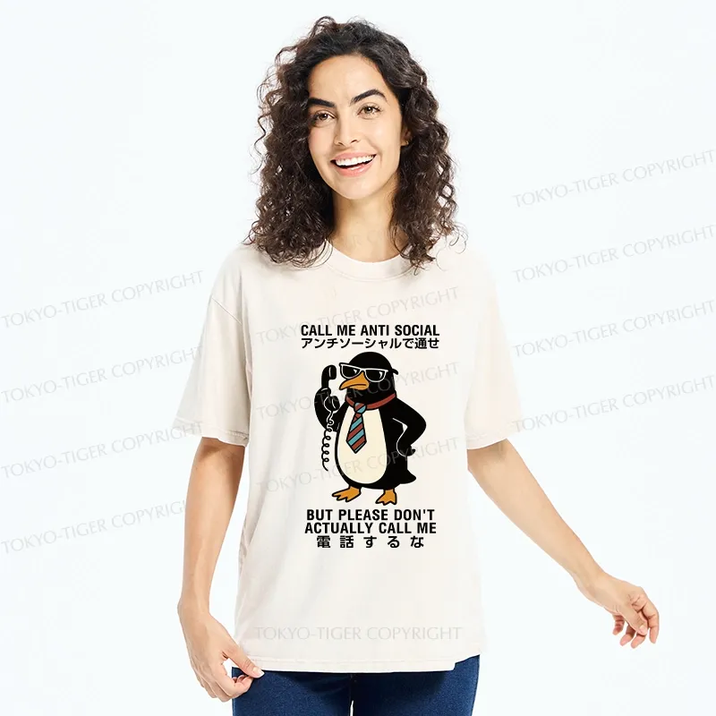 Tokyo-Tiger Don't Actually Call Penguin Washed T-Shirt