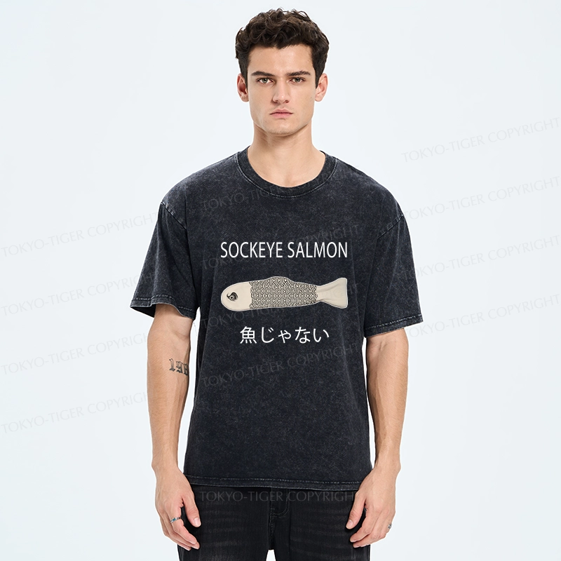 Tokyo-Tiger Sockeye Salmon Washed T-Shirt