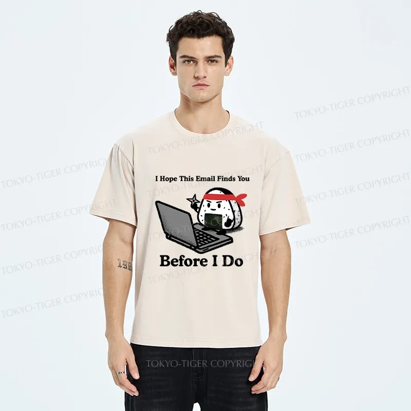Tokyo-Tiger Ninja Rice Ball Funny Washed T-Shirt