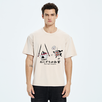 Tokyo-Tiger Rice Ball Assassin Washed T-Shirt