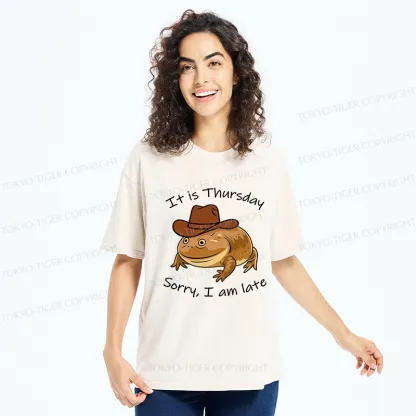 Tokyo-Tiger Funny Late Frog Washed T-Shirt