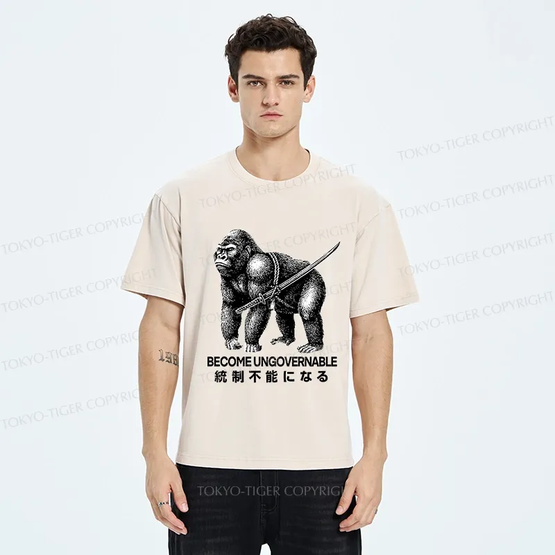 Tokyo-Tiger Gorilla Become Ungovernable Washed T-Shirt
