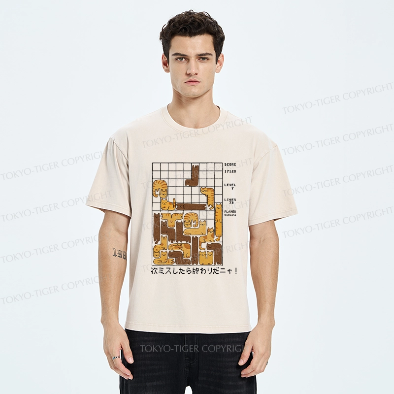 Tokyo-Tiger Funny Next Mistake Is The End Washed T-Shirt