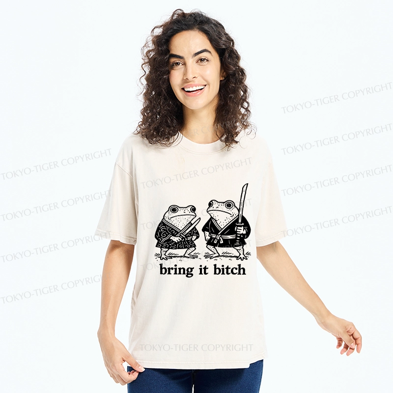 Tokyo-Tiger Bring It Samurai Frog Washed T-Shirt