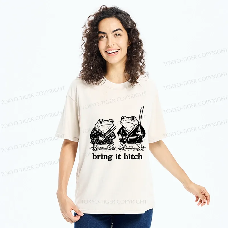 Tokyo-Tiger Bring It Samurai Frog Washed T-Shirt
