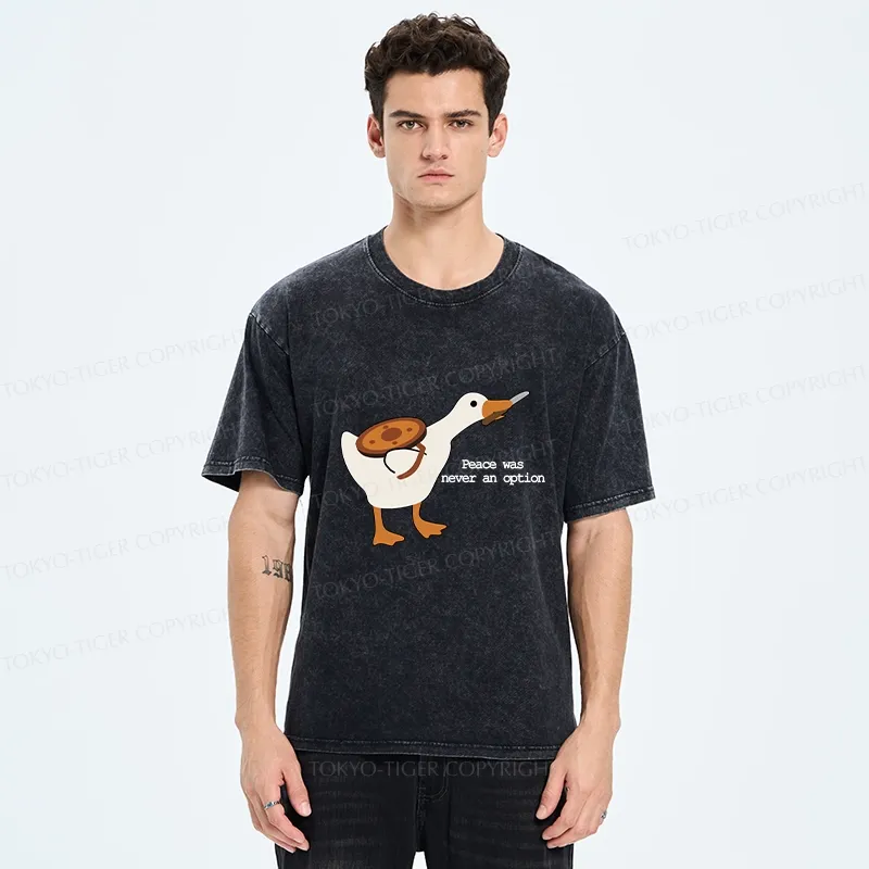 Tokyo-Tiger Peace Was Never An Option Washed T-Shirt