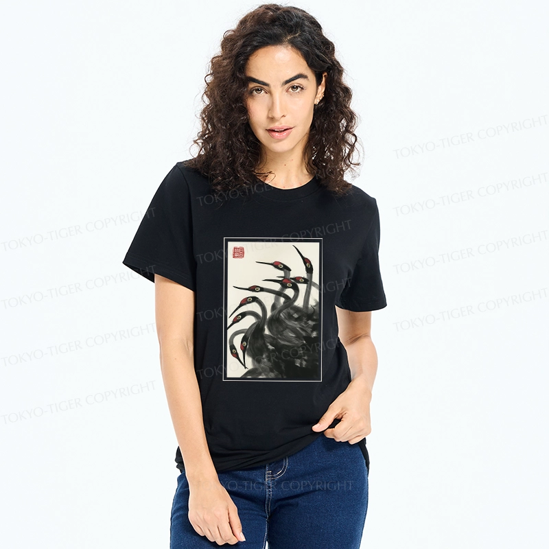 Tokyo-Tiger Retro Red Crowned Crane Classic T-Shirt