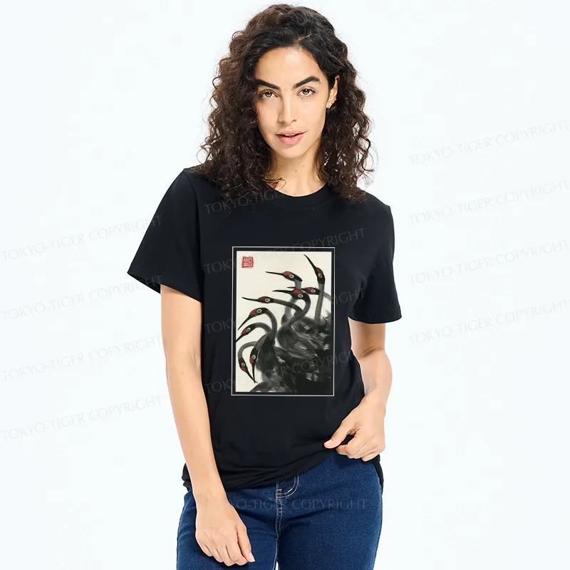 Tokyo-Tiger Retro Red Crowned Crane Classic T-Shirt