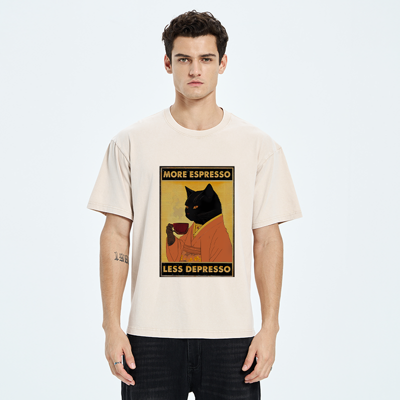 Tokyo-Tiger Increase Espresso Decrease Distress Washed T-Shirt