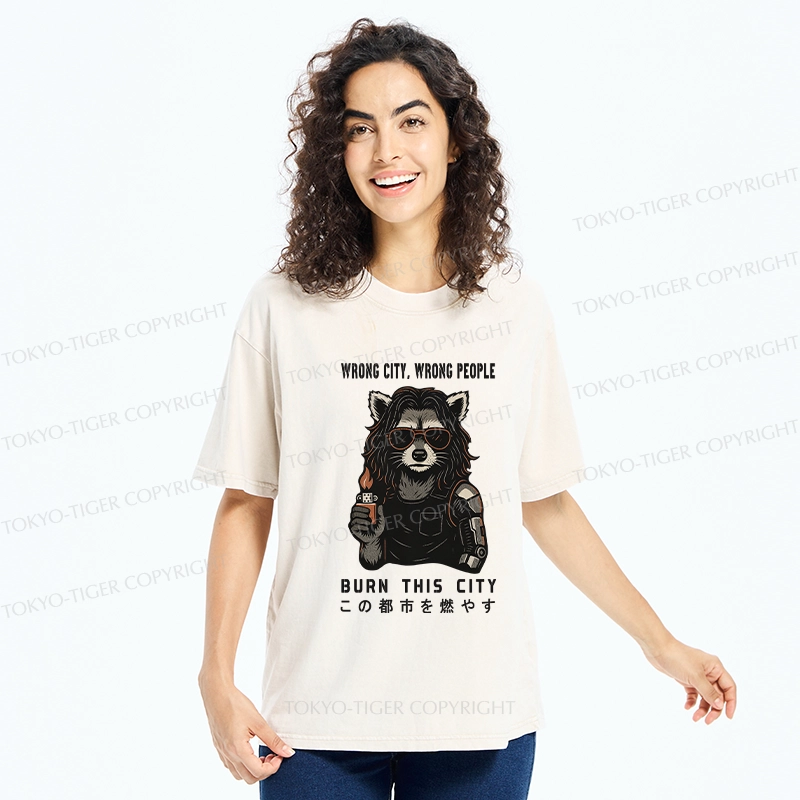 Tokyo-Tiger Wrong City Wrong People Washed T-Shirt