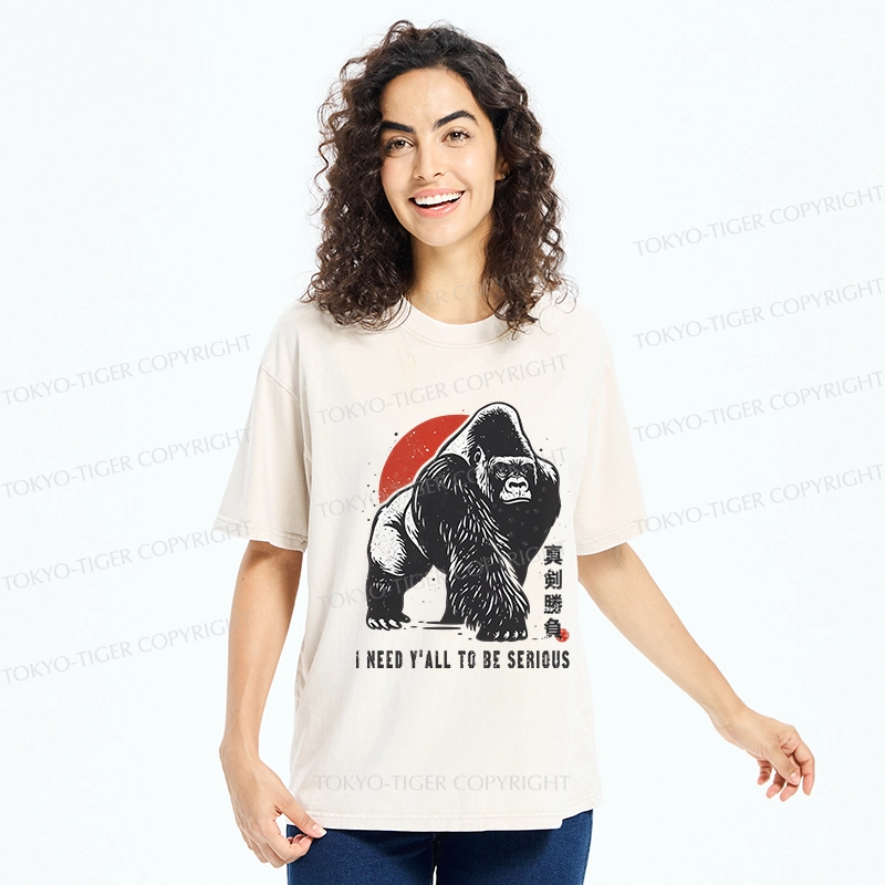 Tokyo-Tiger I Need Y'All To Be Serious Washed T-Shirt