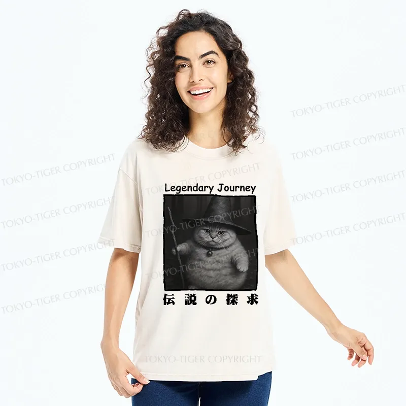 Tokyo-Tiger The Legendary Journey Of Cat Washed T-Shirt