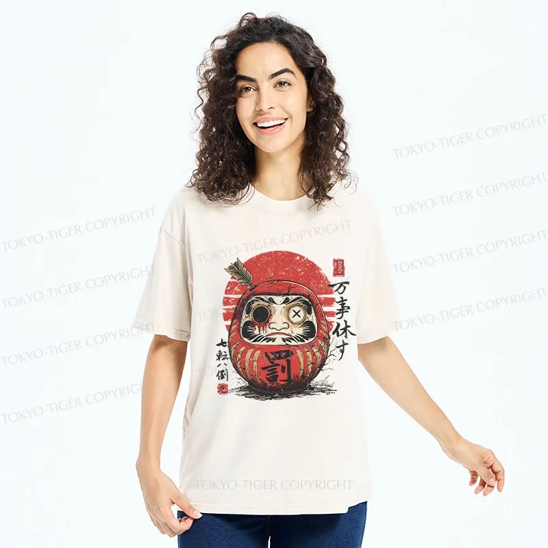 Tokyo-Tiger The Tenacious Daruma Washed T-Shirt