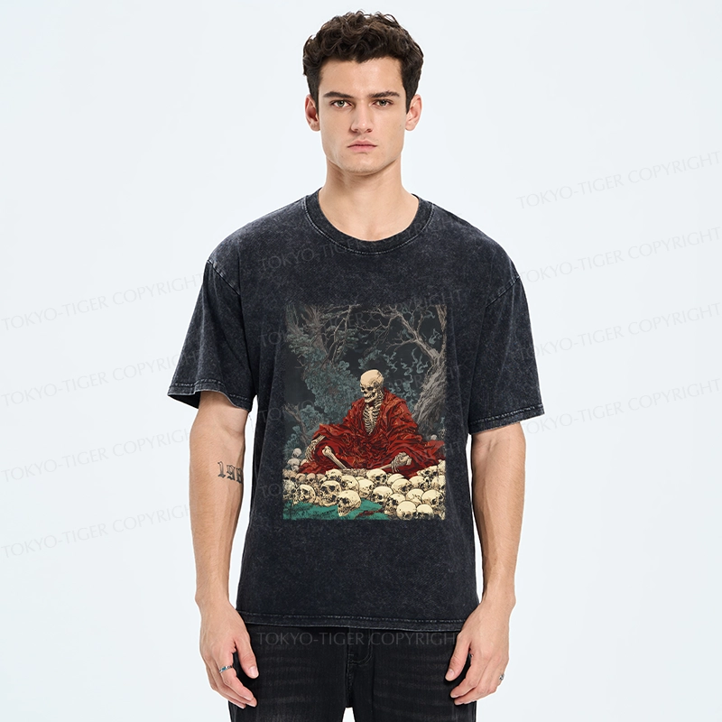 Tokyo-Tiger Guardian Of The Skulls Washed T-Shirt
