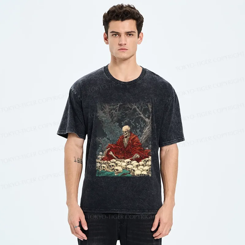 Tokyo-Tiger Guardian Of The Skulls Washed T-Shirt