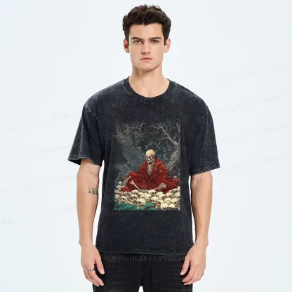 Tokyo-Tiger Guardian Of The Skulls Washed T-Shirt