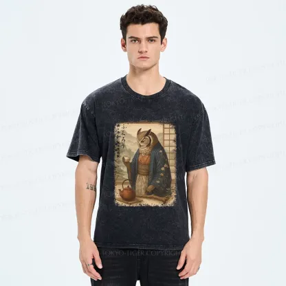 Tokyo-Tiger The Owl’s Tea Ceremony Washed T-Shirt