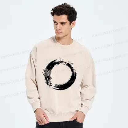 Tokyo-Tiger Dragon's Circle Washed Sweatshirt