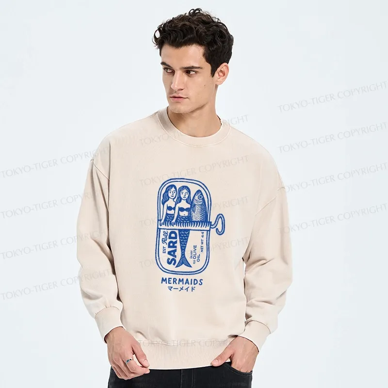 Tokyo-Tiger Mermaid Can Washed Sweatshirt