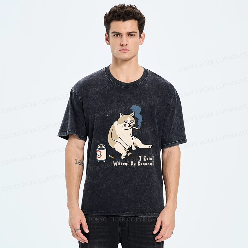 Tokyo-Tiger I Exist Without My Consent Washed T-Shirt