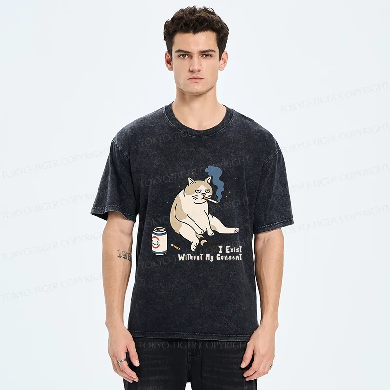 Tokyo-Tiger I Exist Without My Consent Washed T-Shirt