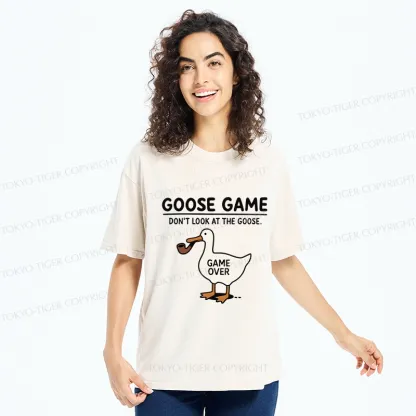 Tokyo-Tiger Funny Goose Game Washed T-Shirt