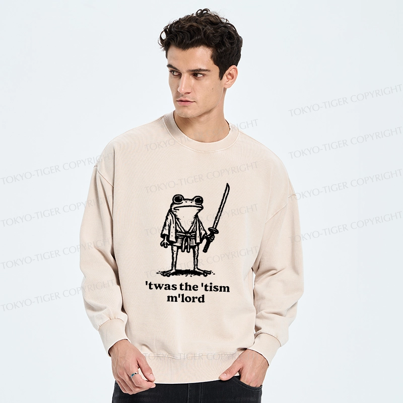 Tokyo-Tiger Focused Samurai Frog Washed Sweatshirt