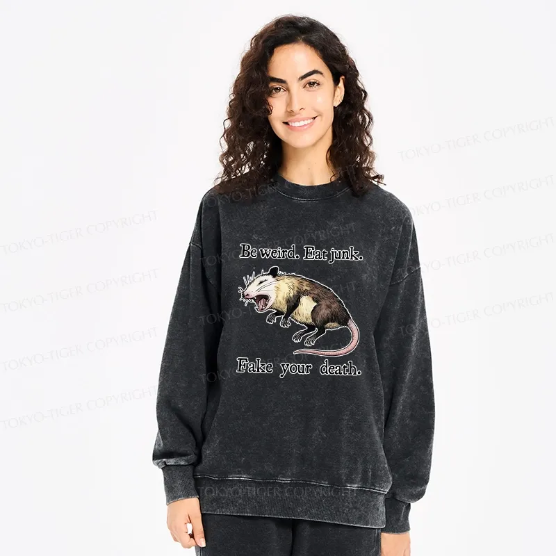 Tokyo-Tiger Possum Playing Dead Washed Sweatshirt