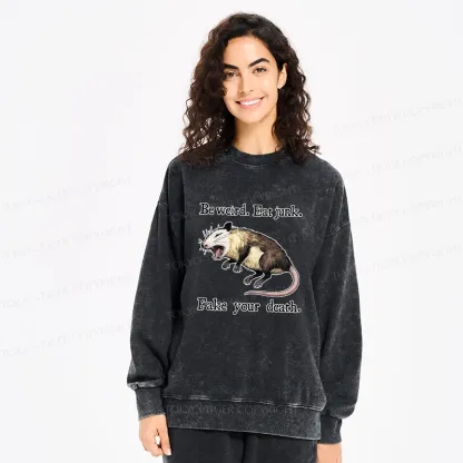 Tokyo-Tiger Possum Playing Dead Washed Sweatshirt