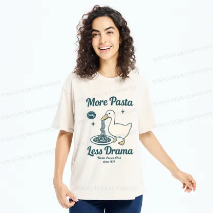 Tokyo-Tiger More Pasta Less Drama Washed T-Shirt
