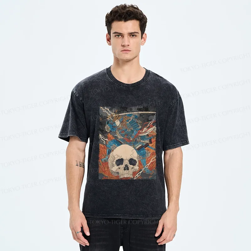 Tokyo-Tiger Samurai Who Fought To The End Washed T-Shirt