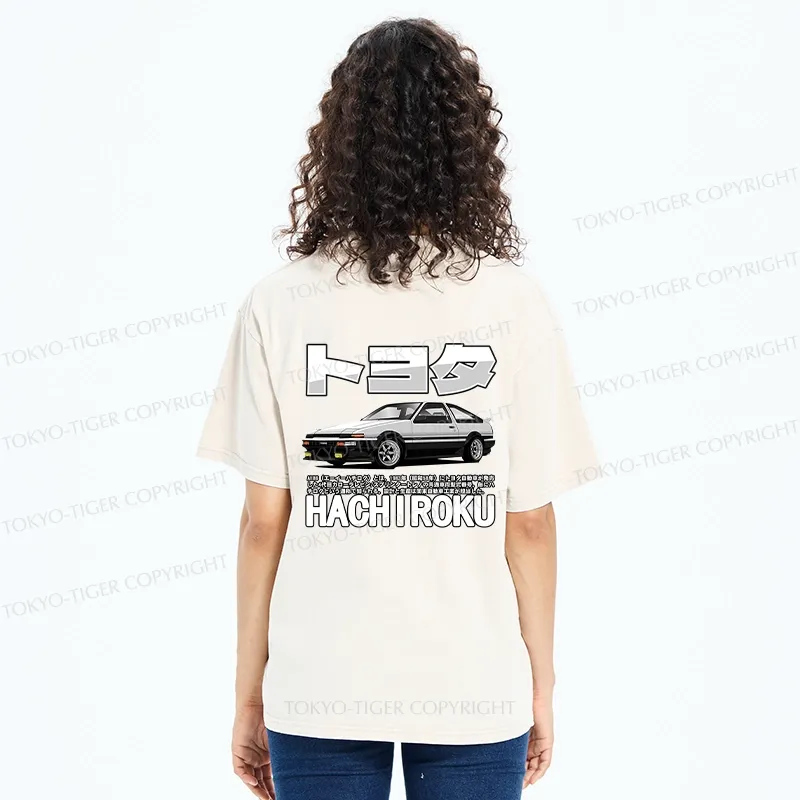 Tokyo-Tiger Japanese Classic Car Retro Back Washed T-Shirt