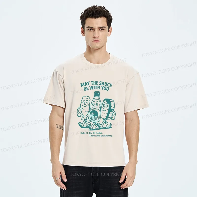 Tokyo-Tiger May The Sauce Be With You Washed T-Shirt