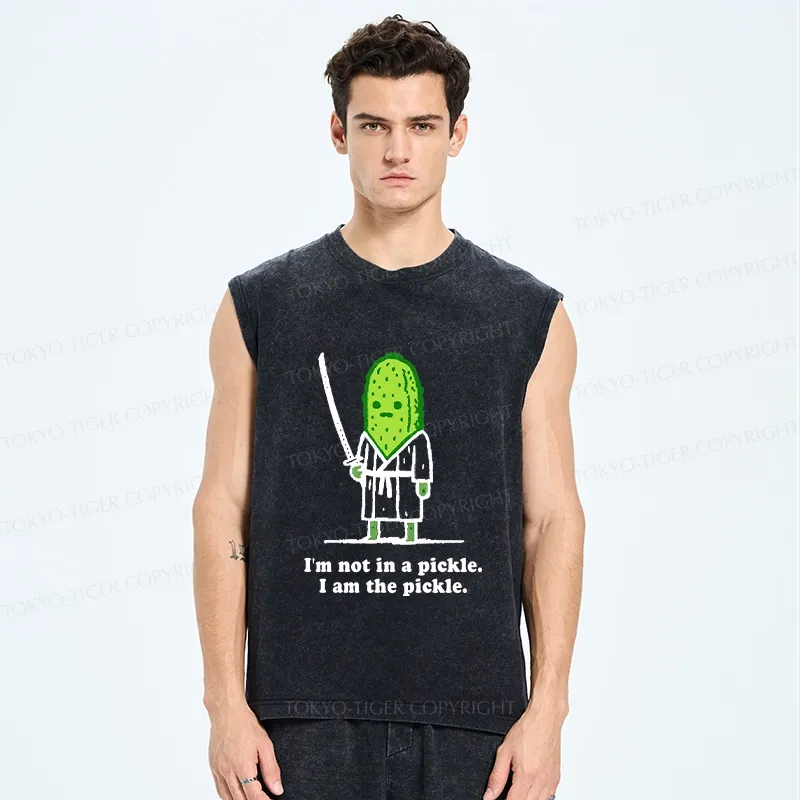 Tokyo-Tiger Funny Cucumber Samurai Washed Tank