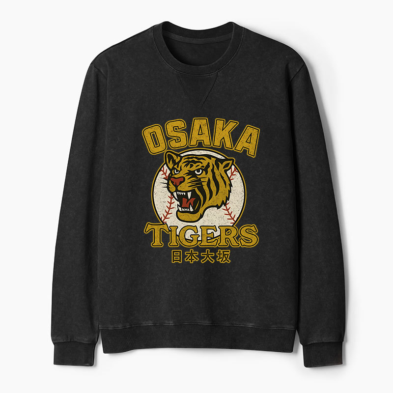 Tokyo-Tiger Funny Osaka Tigers Washed Terry Sweatshirt