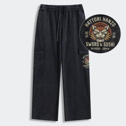 Tokyo-Tiger Hattori Lion Japanese Samurai Washed Utility Sweatpants