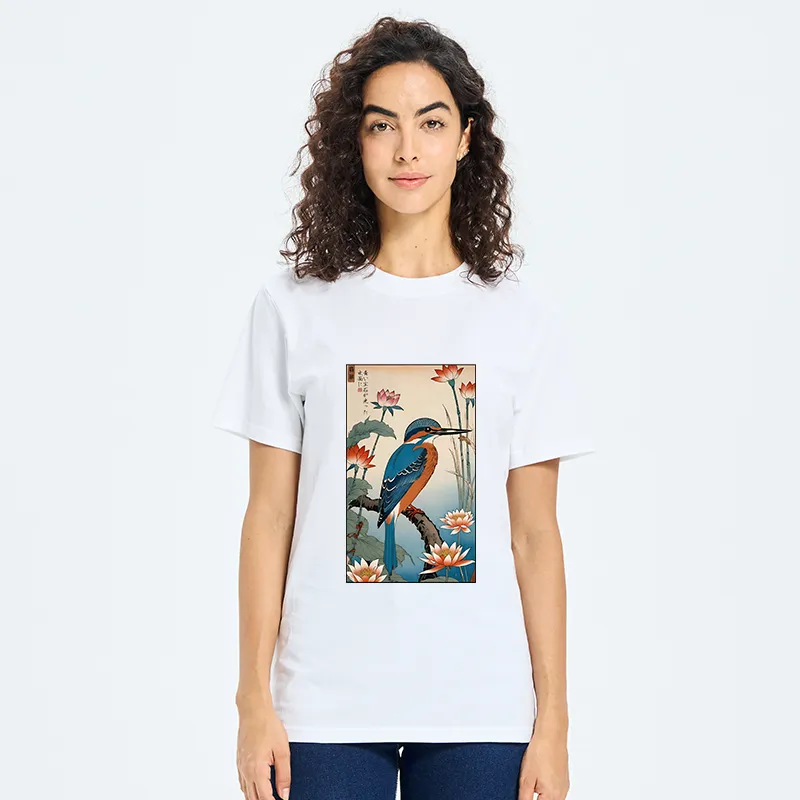 Tokyo-Tiger Ukiyo-e Kingfisher Classic T-Shirt