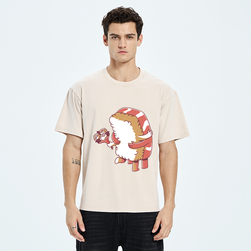 Tokyo-Tiger Sushi Of Love Washed T-Shirt