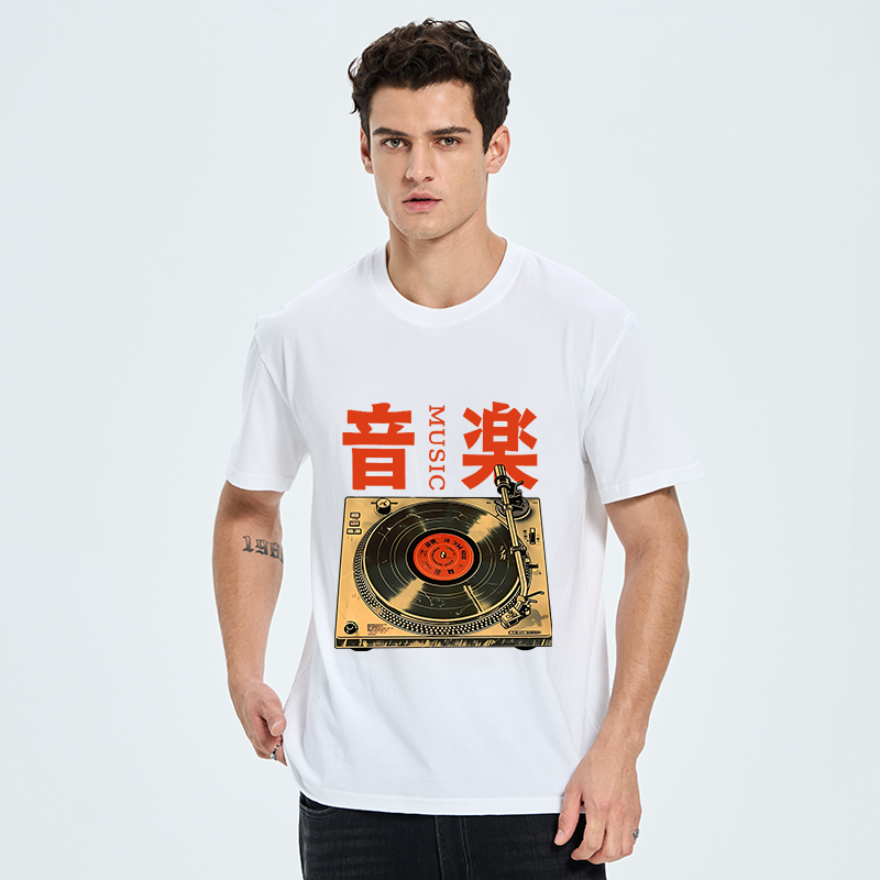 Tokyo-Tiger Retro Music Record Player Classic T-Shirt