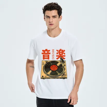 Tokyo-Tiger Retro Music Record Player Classic T-Shirt
