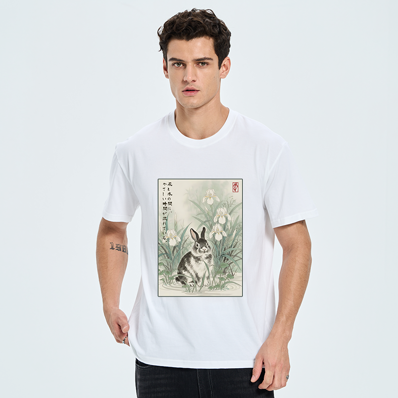 Tokyo-Tiger Little Rabbit Beneath the Blooming Irises Classic T-Shirt