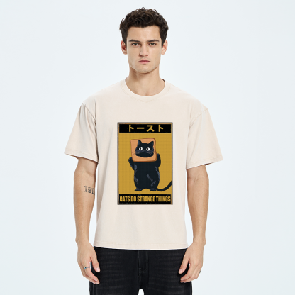 Tokyo-Tiger Toast Black Cat Washed T-Shirt