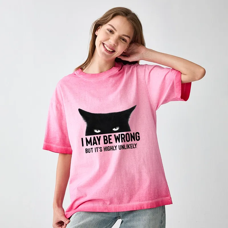 Tokyo-Tiger Cat Can Do No Wrong Gradient Washed T-Shirt